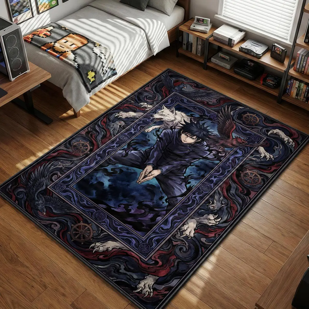 Megumi Fushiguro Chimera Shadow Rug - Jujutsu Kaisen Chair Mat