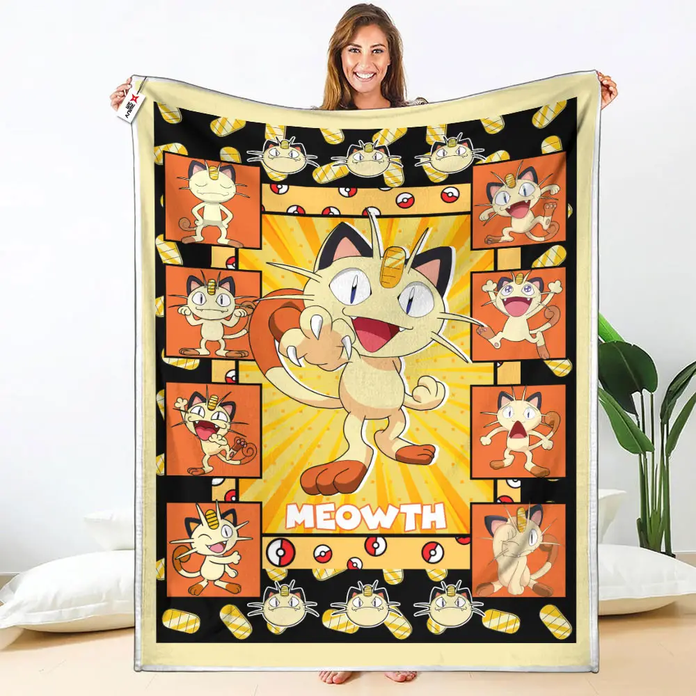 Meowth Blanket Custom Anime