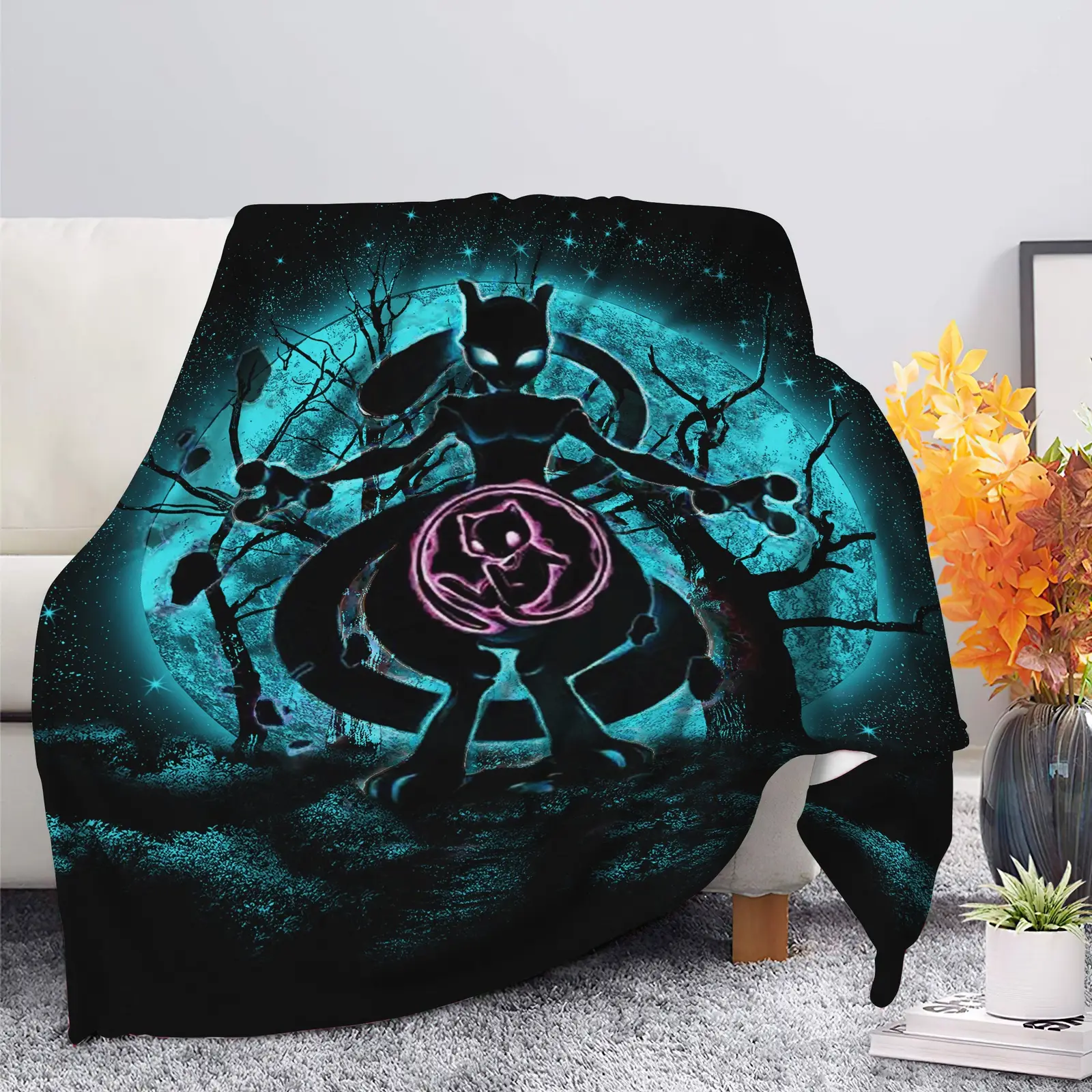 Mewtwo Pokemon Moonlight Blanket