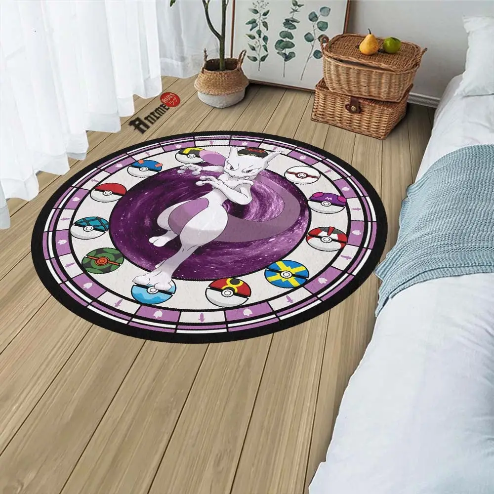 Mewtwo Round Rug Custom Anime Room Mats