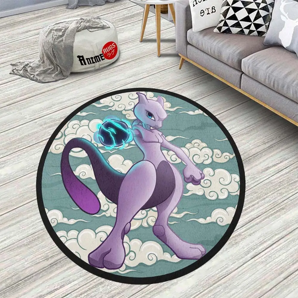 Mewtwo Round Rug Custom Anime Room Mats