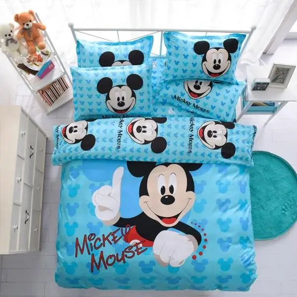 Mickey Mouse & Friends Twin Full Queen Sheet Sets Duvet Cover Blue Bedding Sets MM1 – Duvet Cover Set – Twin to California King