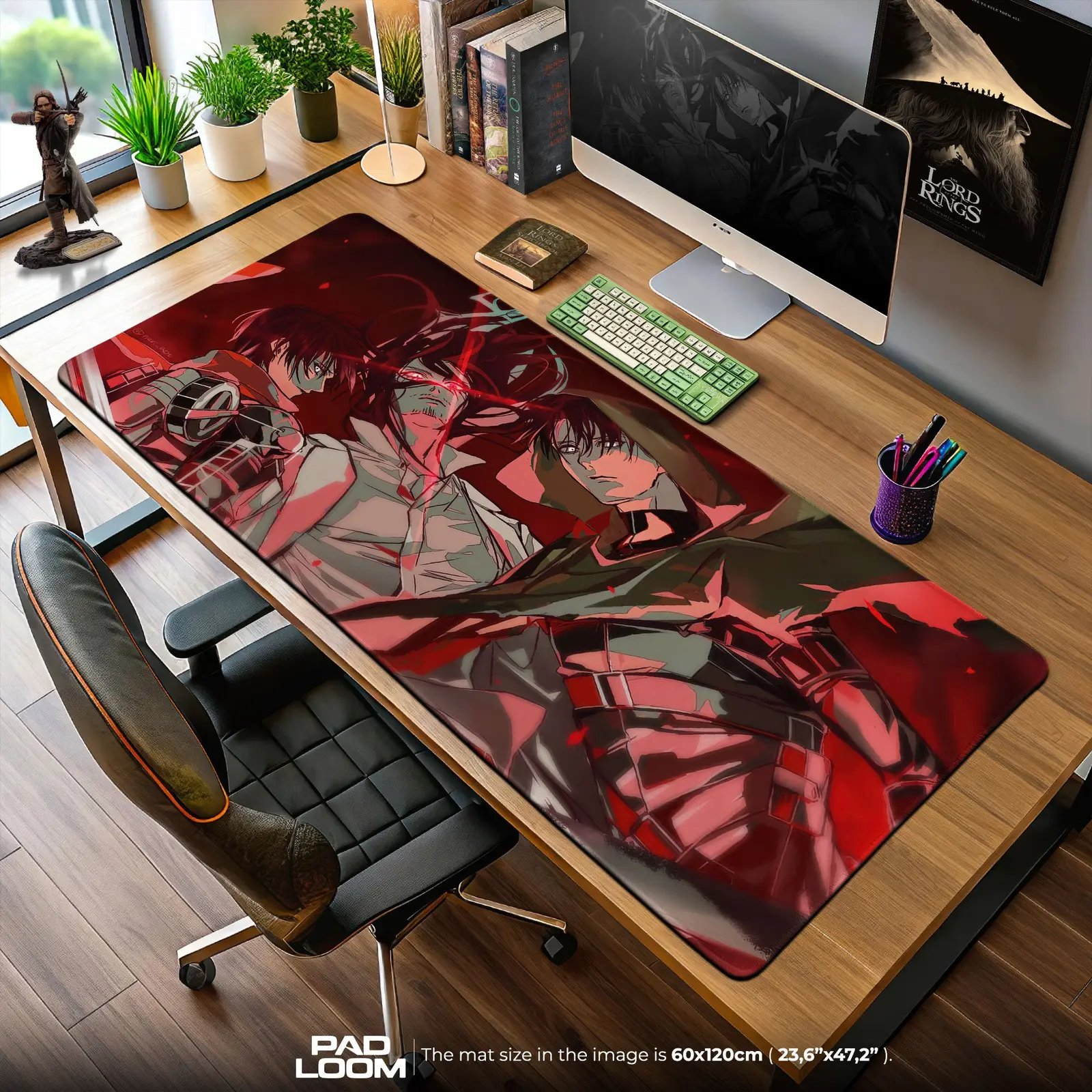 Mikasa Ackerman Mouse Pad - Crimson Titan Anime Desk Mat