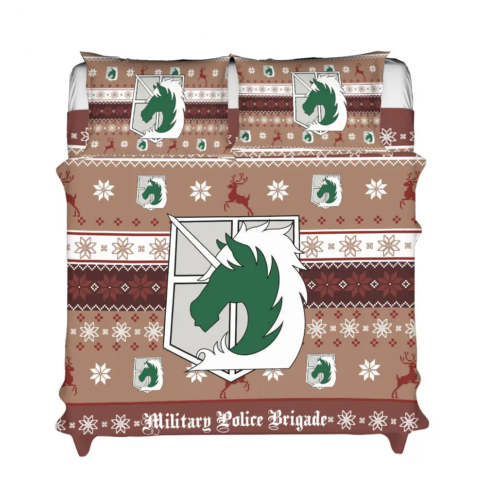 Military Police Brigade Xmas Polyester Duvet Cover Set