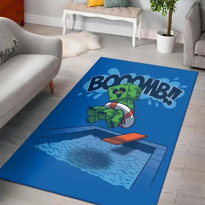 Minecraft Zombie Booomb Minecraft Bedroom Area Rug Design