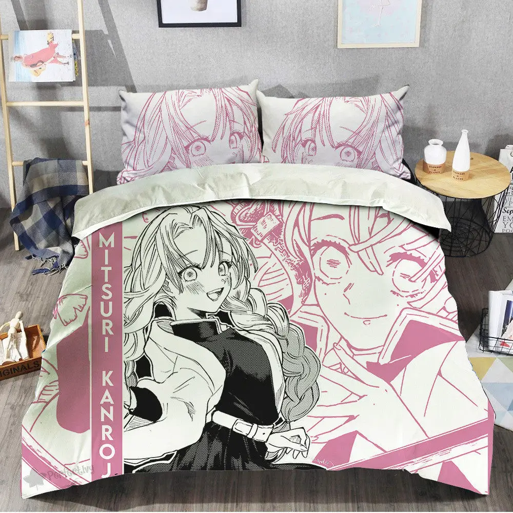 Mitsuri Kanroji Bedding Set Custom Anime