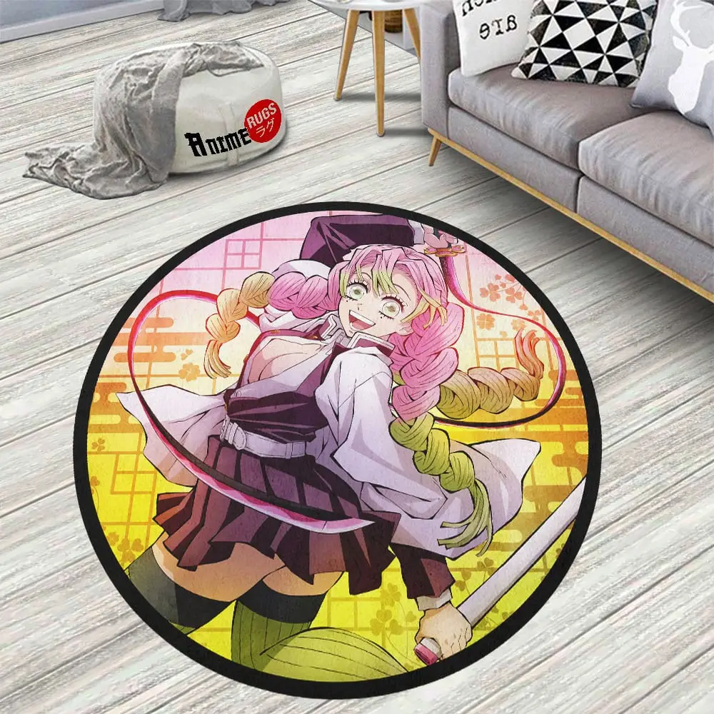 Mitsuri Kanroji Skid-Proof Round Rug