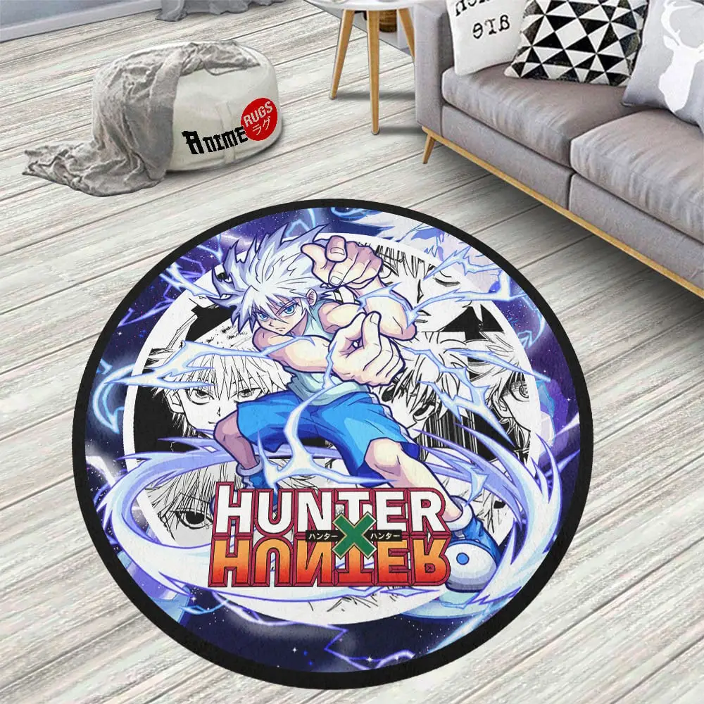 Mix Manga Killua Skid-Proof Round Rug