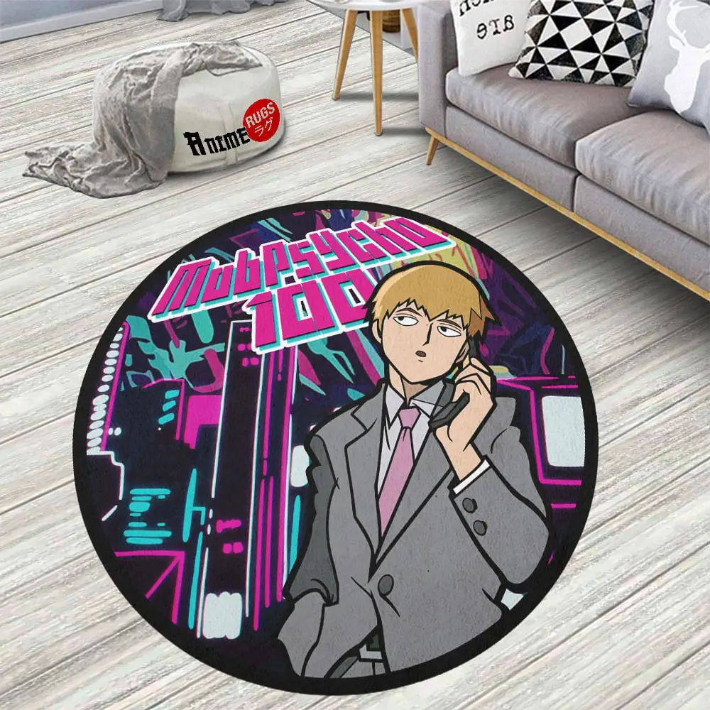 Mob Psycho 100 Arataka Reigen Skid-Proof Round Rug