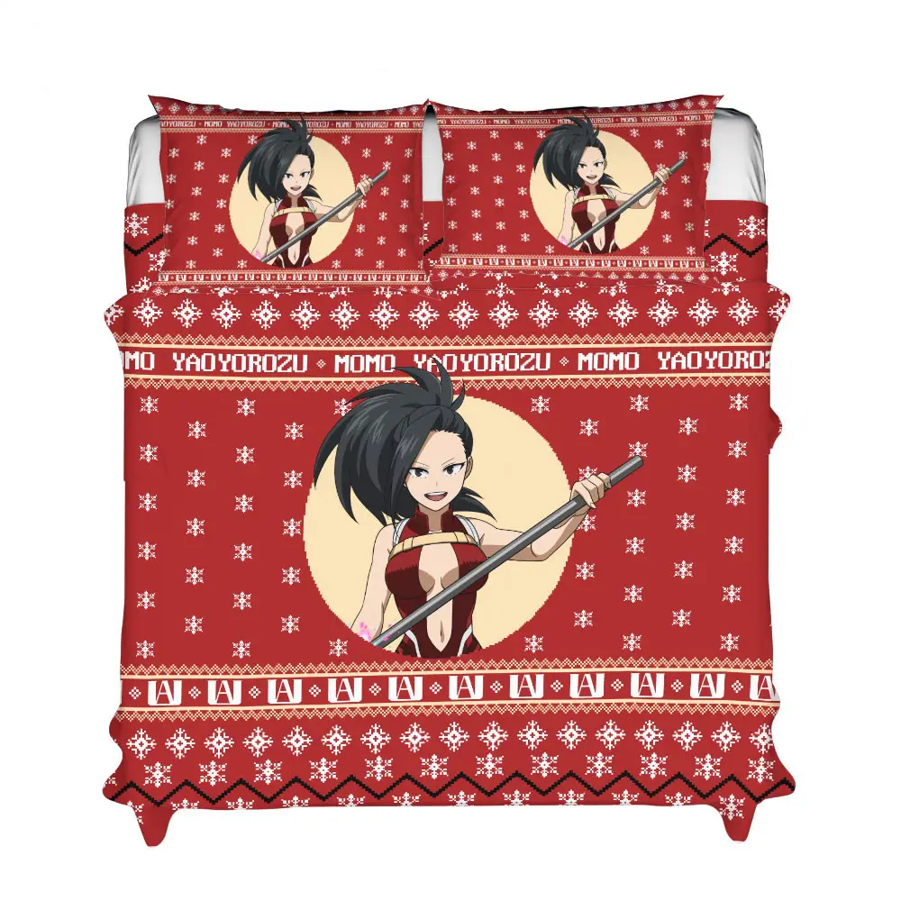 Momo Yaoyorozu Xmas Polyester Duvet Cover Set