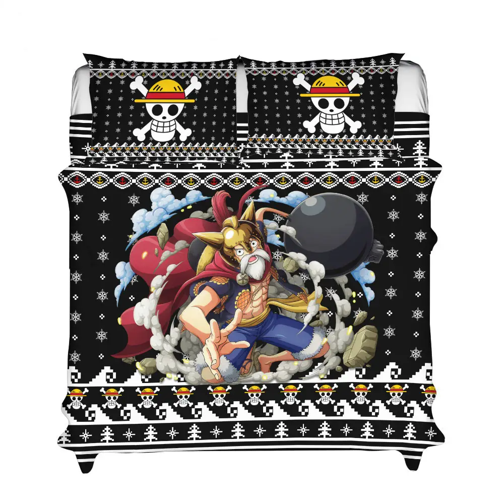 Monkey D. Luffy Dressrosa Arc Xmas Polyester Duvet Cover Set