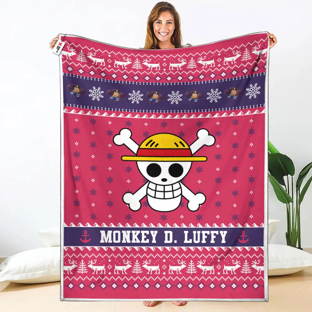 Monkey D. Luffy Gear 4 Blanket Ugly Christmas Symbol Anime
