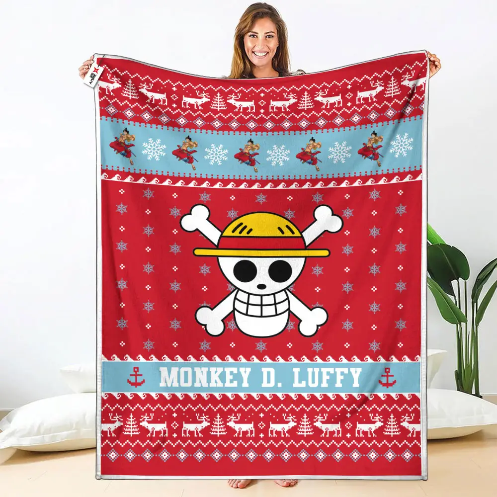 Monkey D. Luffy Wano Arc Blanket Ugly Christmas Symbol Anime