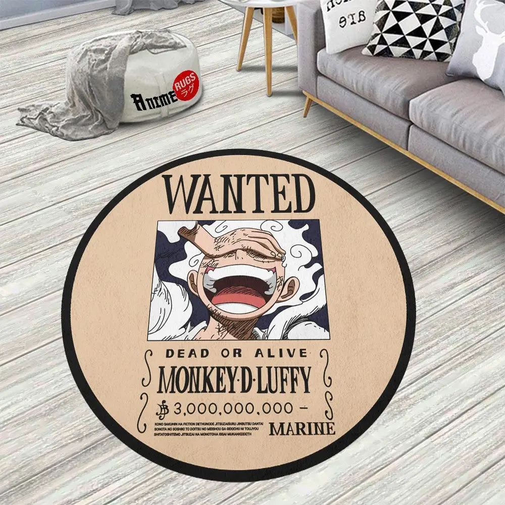 Monkey D. Luffy Wanted Round Rug Anime Mats