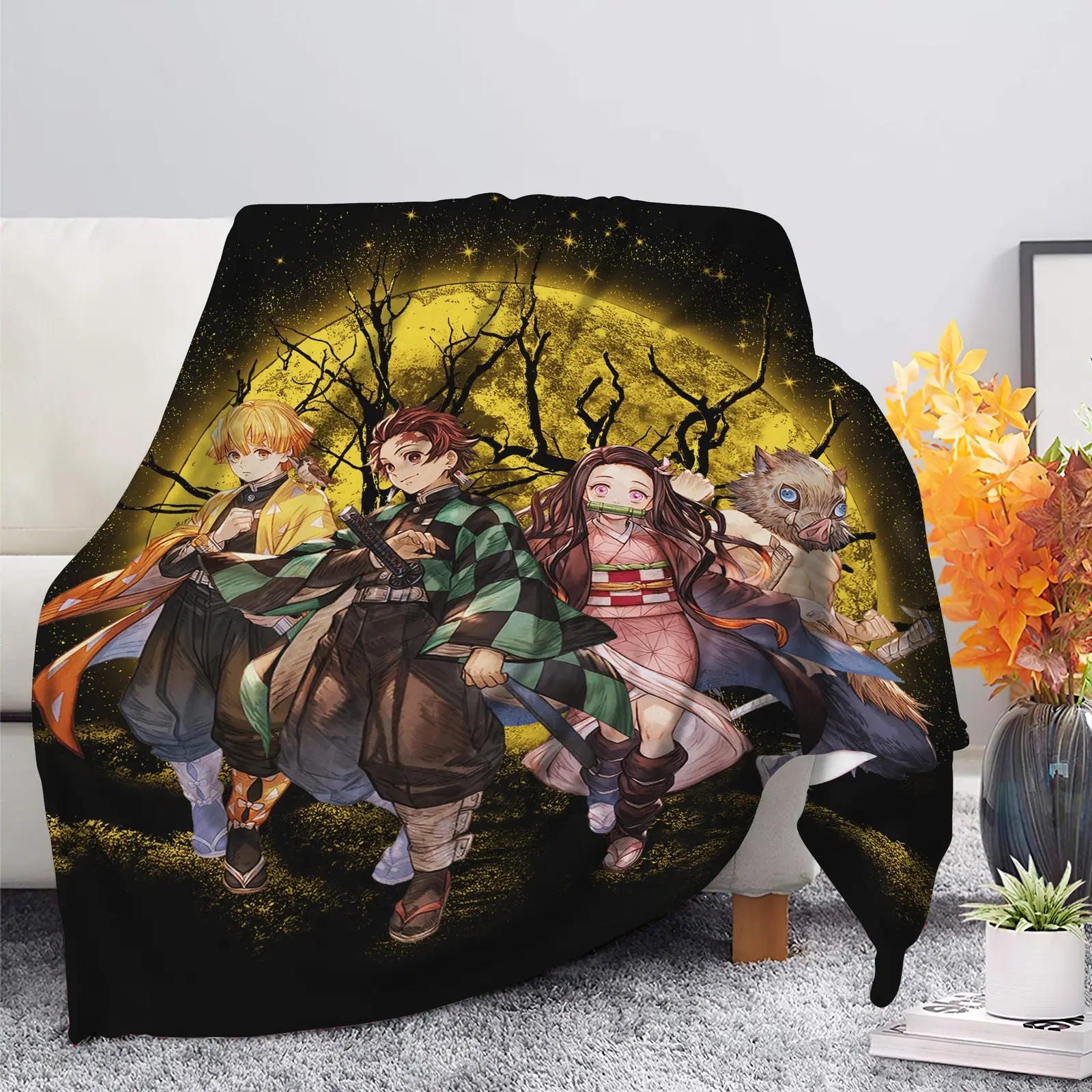 Moon Demonslayer Moonlight Blanket