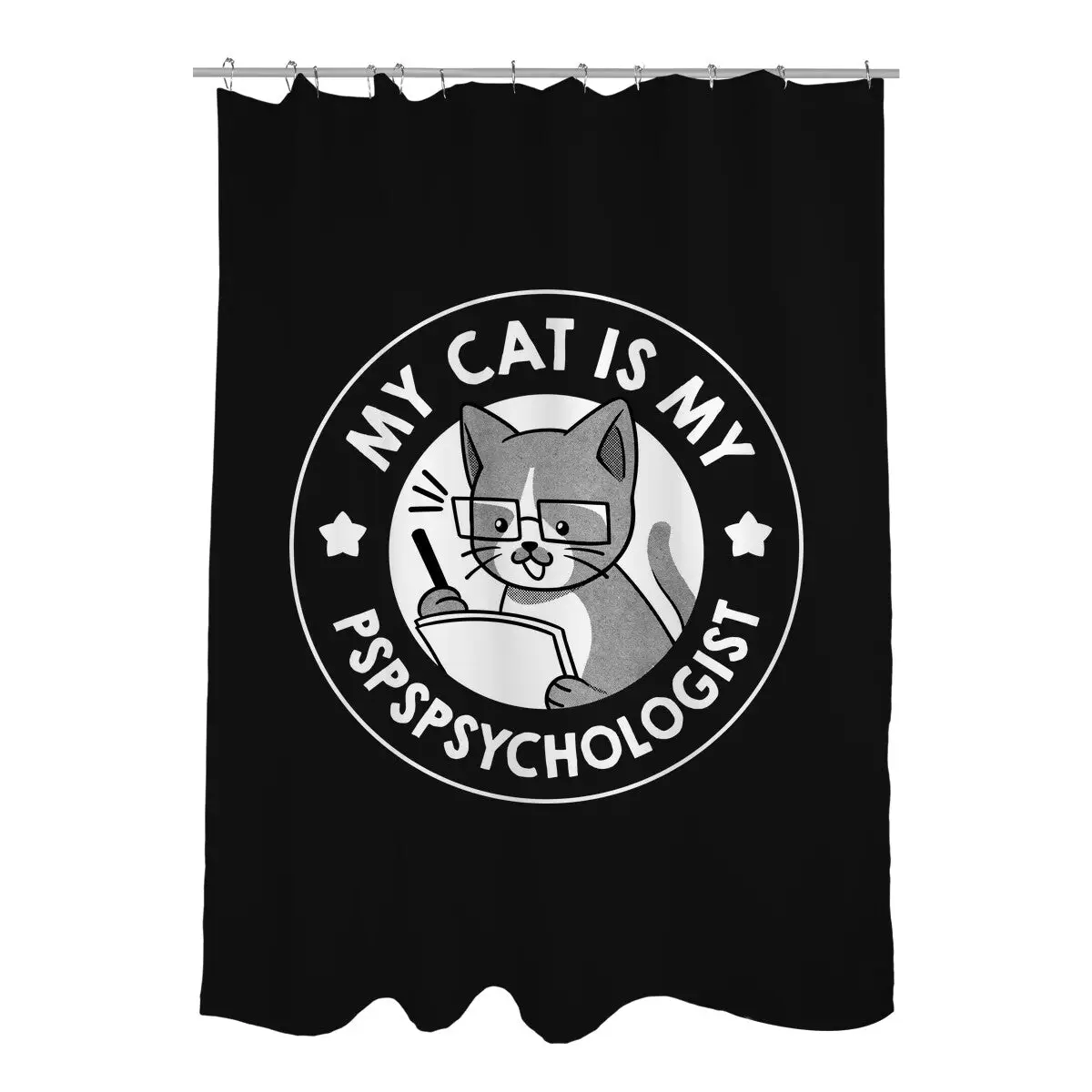 My Cat Is My Pspspsychologist Shower Curtains