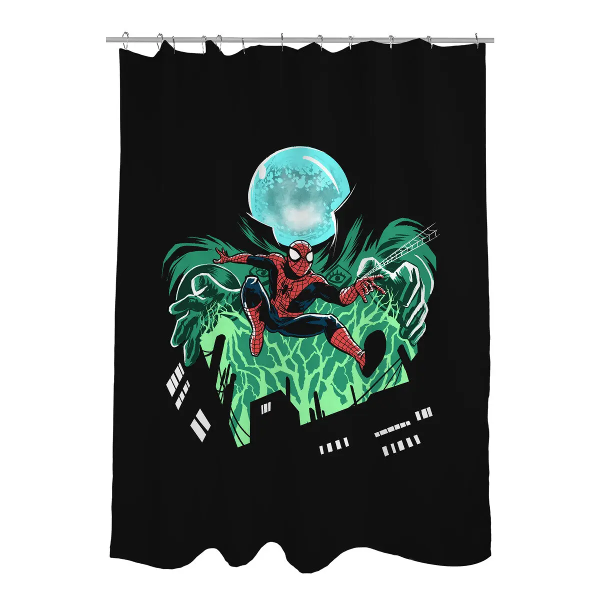 Mysterio Over The Spider Shower Curtains