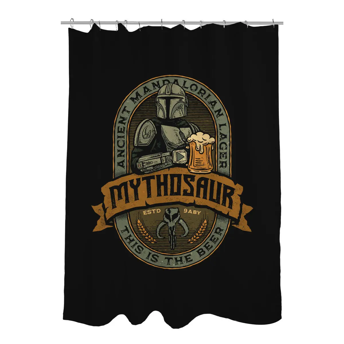 Mythosaur Lager Shower Curtains