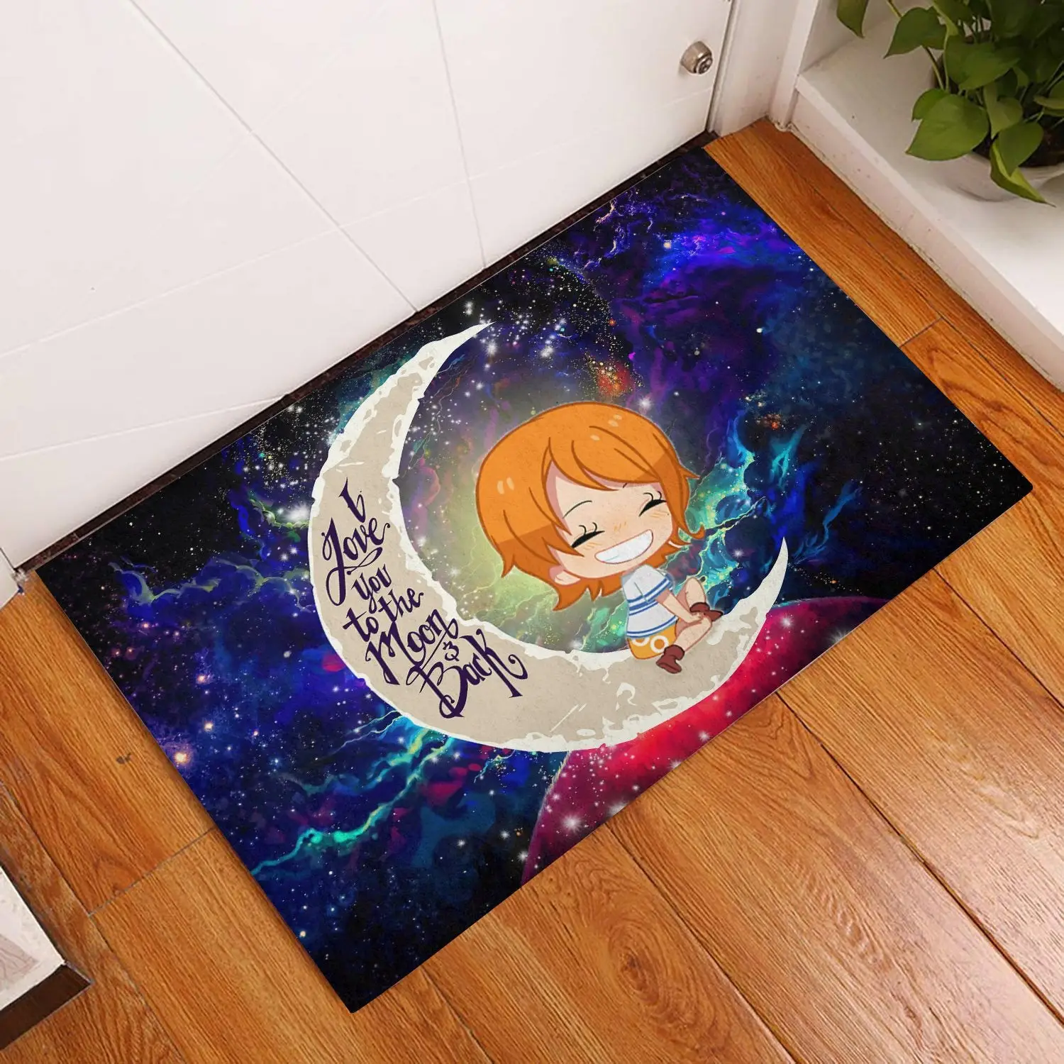 Nami One Piece Love You To The Moon Galaxy Back Doormat Home Decor