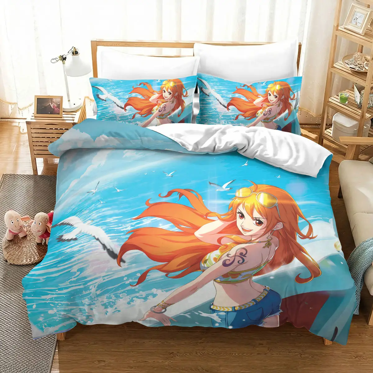 Nami Summer Ocean One Piece Anime Bedding Set - One Piece Verse Official One Piece Merchandise and Clothing