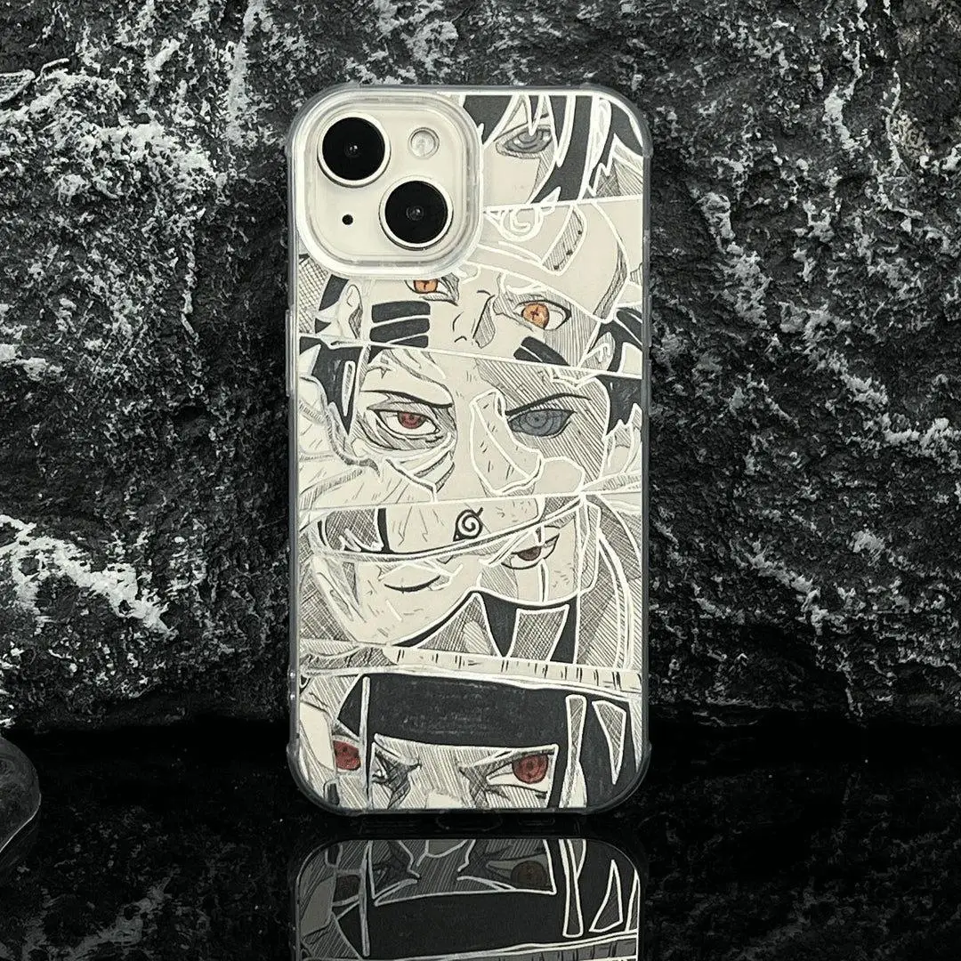 Naruto Black and White Phone Case For iPhone