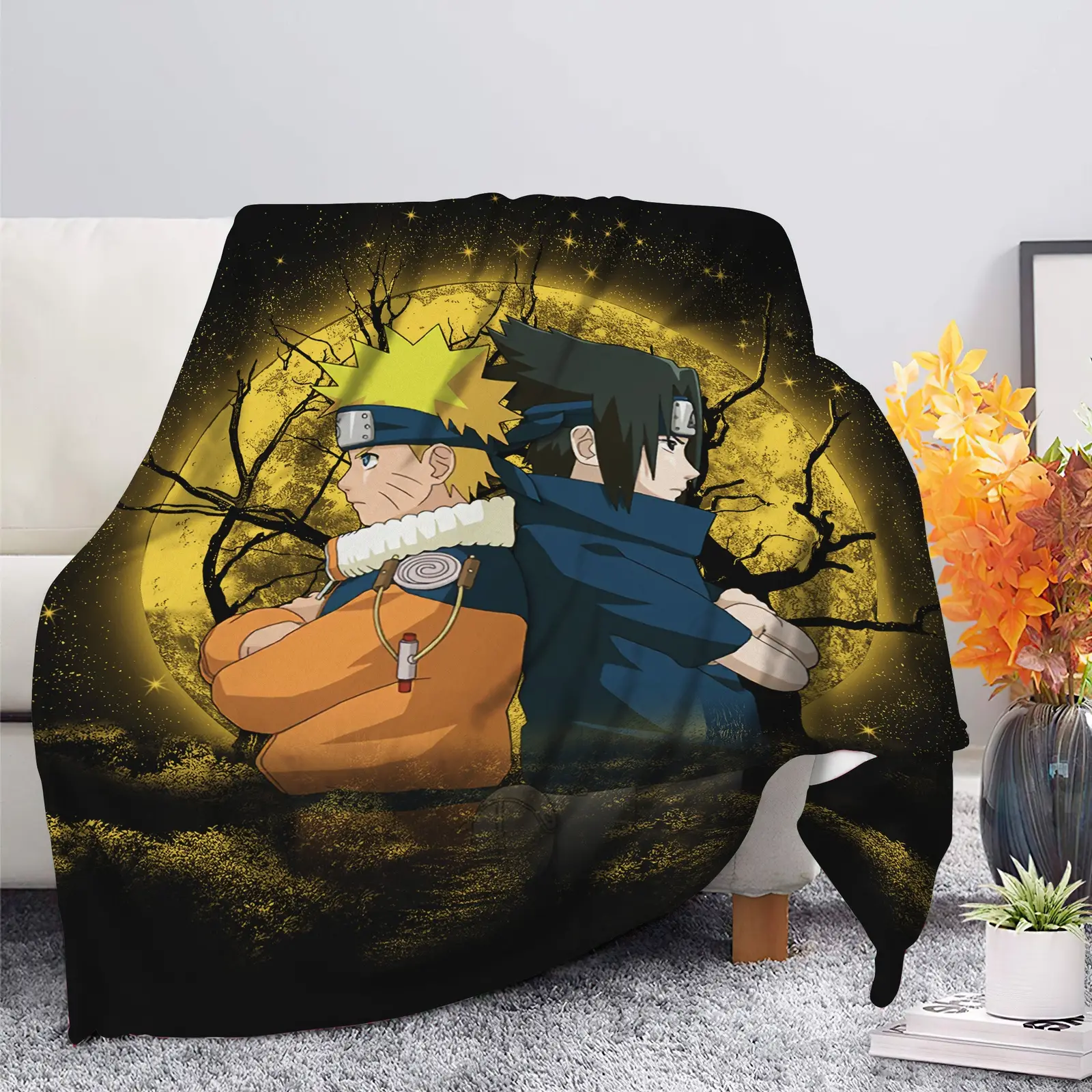 Naruto Sasuke Moonlight Blanket