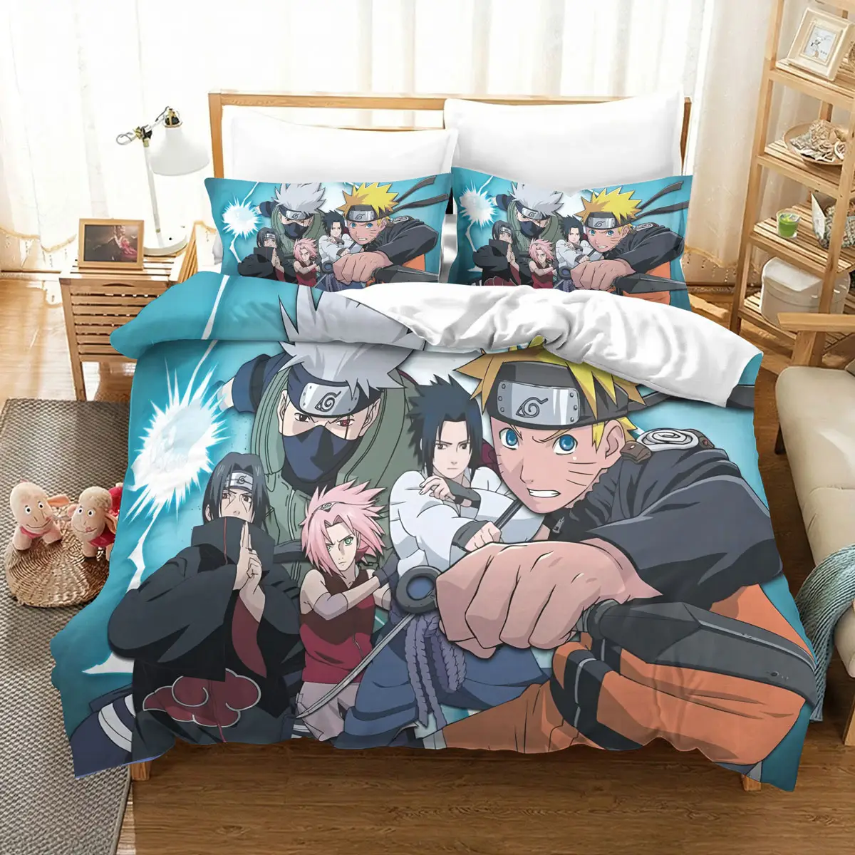 Naruto Team 7 Battle Action Anime Bedding Set