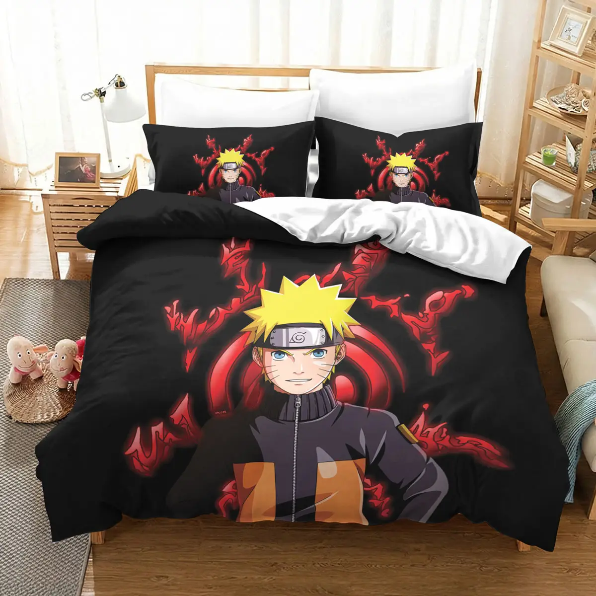 Naruto Uzumaki Red Chakra Aura Anime Bedding Set