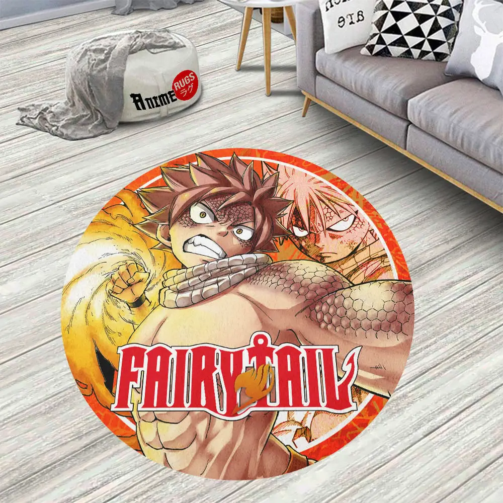 Natsu Dragneel Skid-Proof Round Rug