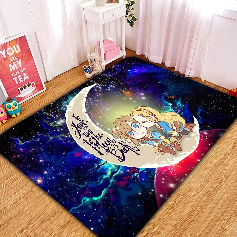 Natsu Fairy Tail Anime Love You To The Moon Galaxy Rectangular Area Rug