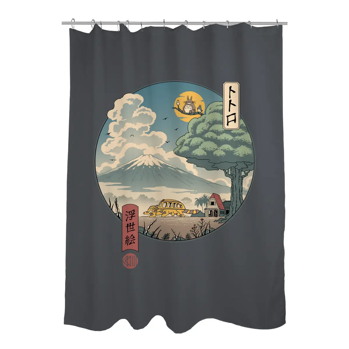 Neighbor's Ukiyo-E Shower Curtains