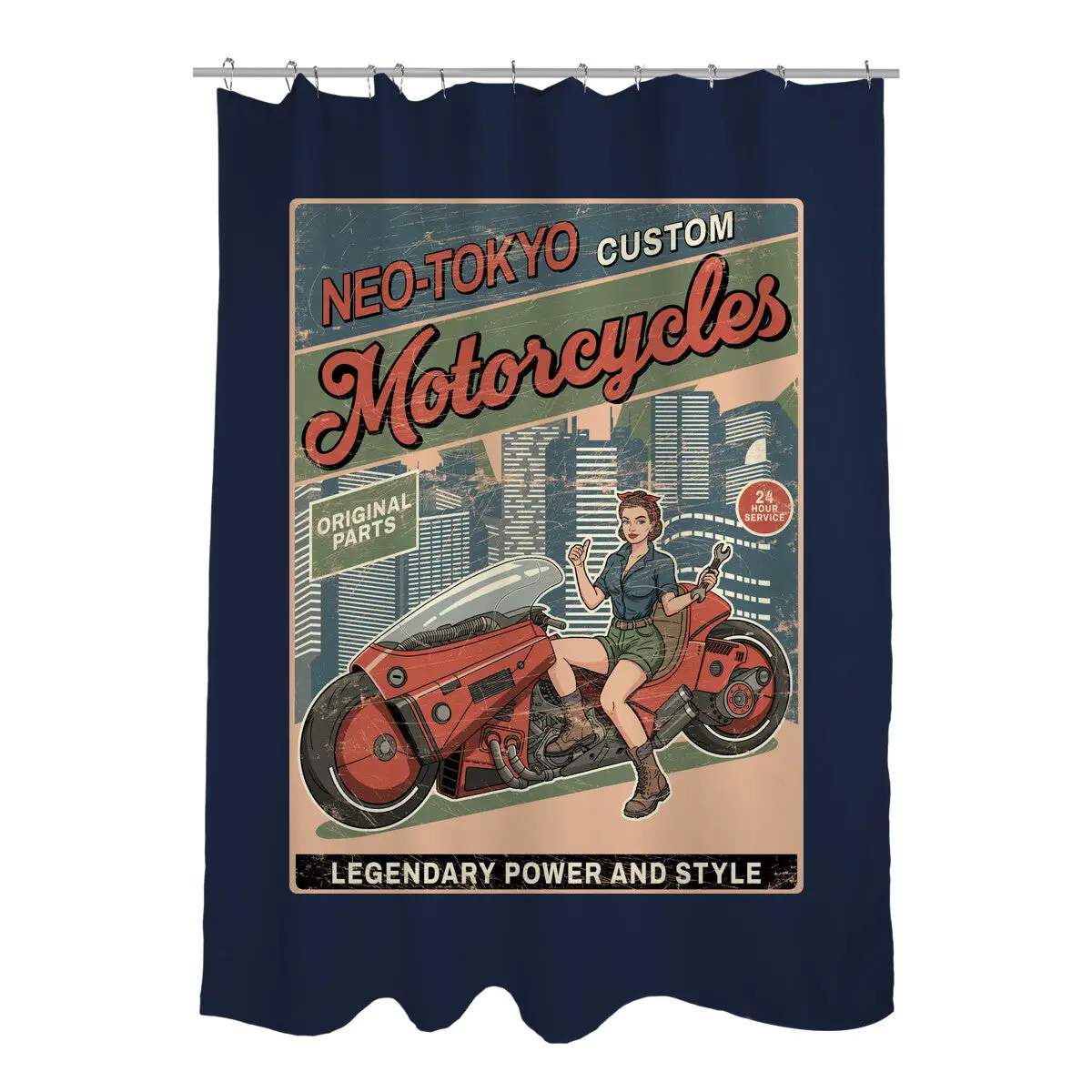 Neo Tokio Custom Shower Curtains