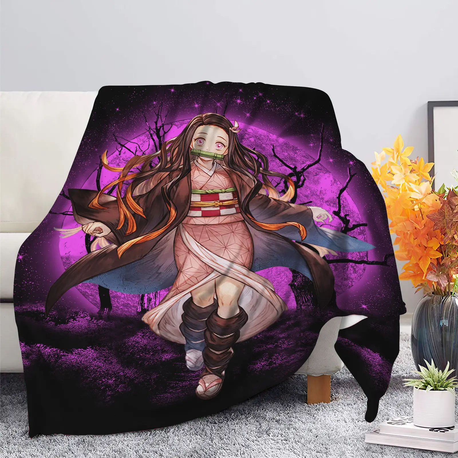 Nezuko Demon Slayer Moonlight Blanket