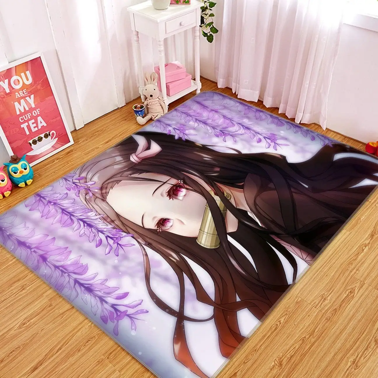 Nezuko Kimetsu No Yaiba Anime Rectangular Area Rug
