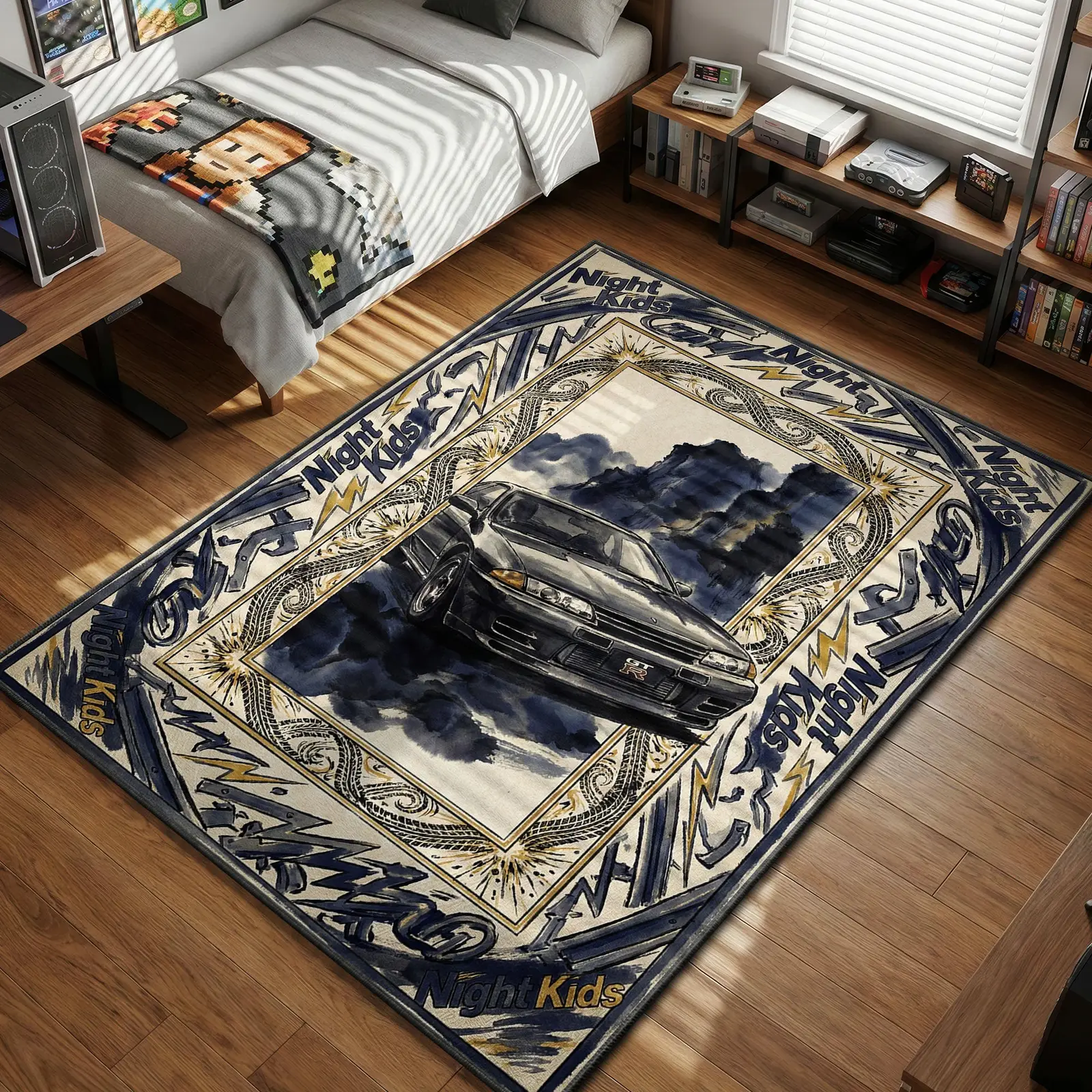 Night Kids R32 GT-R Rug - Initial D Chair Mat