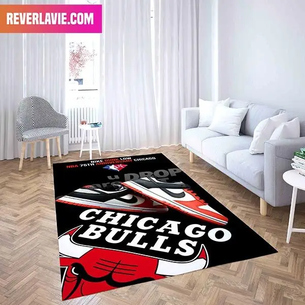 Nike Dunk Low NBA 75th Anniversary Chicago Bulls Sneaker Rug Home Decor