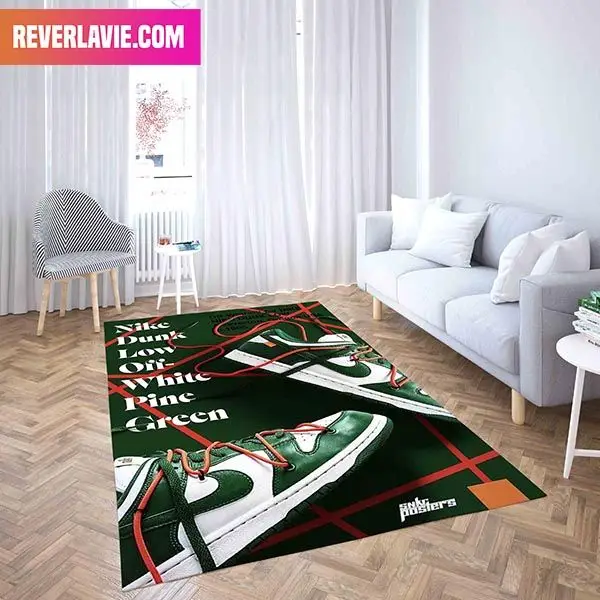 Nike Dunk Low Off-White Pine Green Home Decor Sneaker Rug