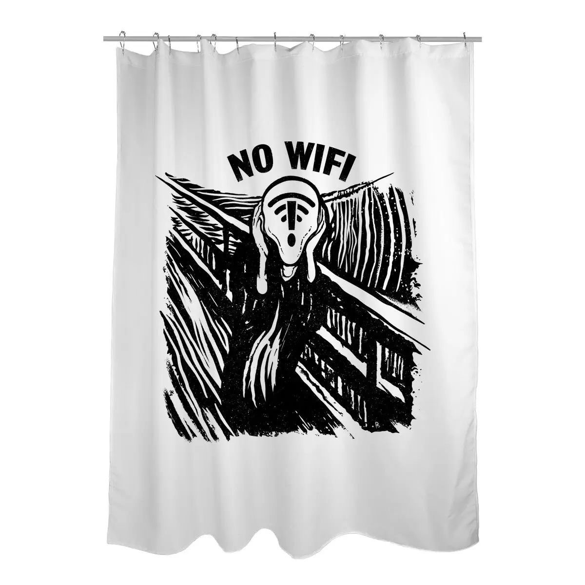No WIFI Scream Shower Curtains