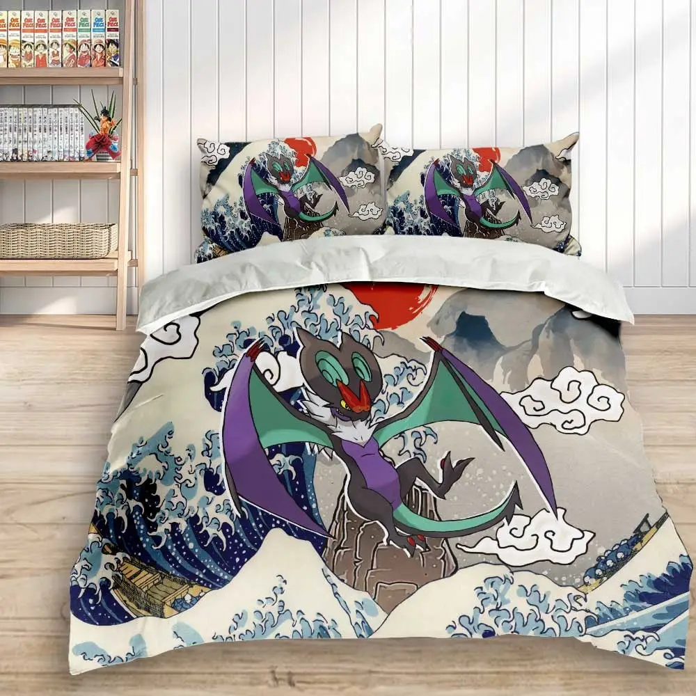 Noivern Bedding Set Kanagawa Great Wave Custom