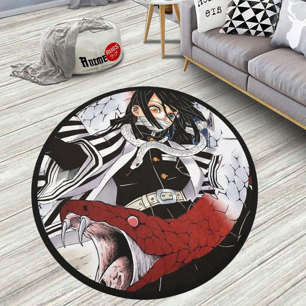 Obanai Iguro Skid-Proof Round Rug