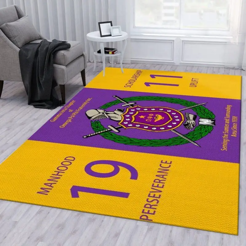 Omega Psi Phi Fraternity Area Rug Carpet