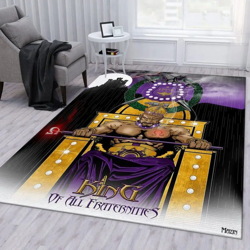 Omega Psi Phi King Of All Fraternities Area Rug
