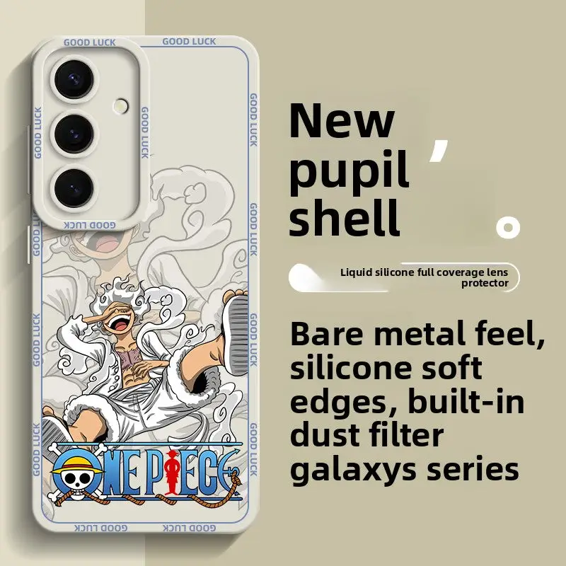 One Piece Gear 5 Luffy Full-Wrap Shockproof Silicone Cover for Samsung Phones