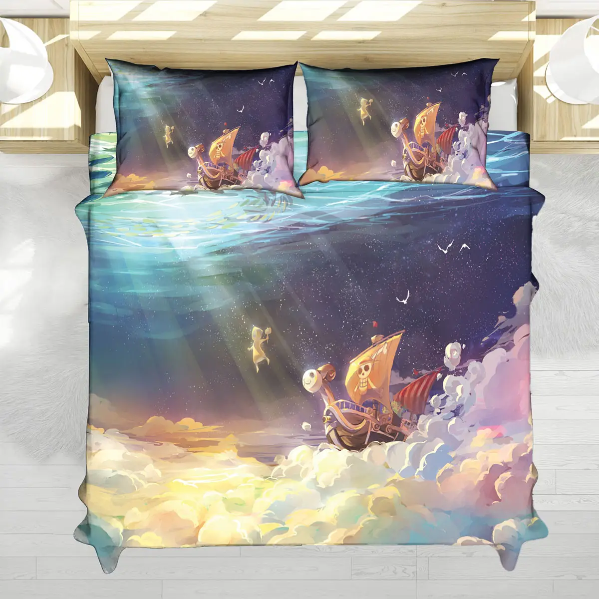 One Piece Going Merry Farewell Sky Scene Bedding Set