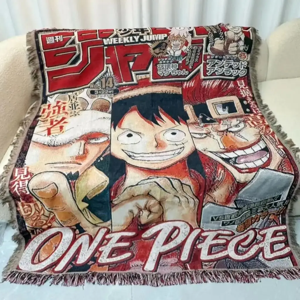 One Piece Luffy Law and Kid Woven Blanket Throw Sofa