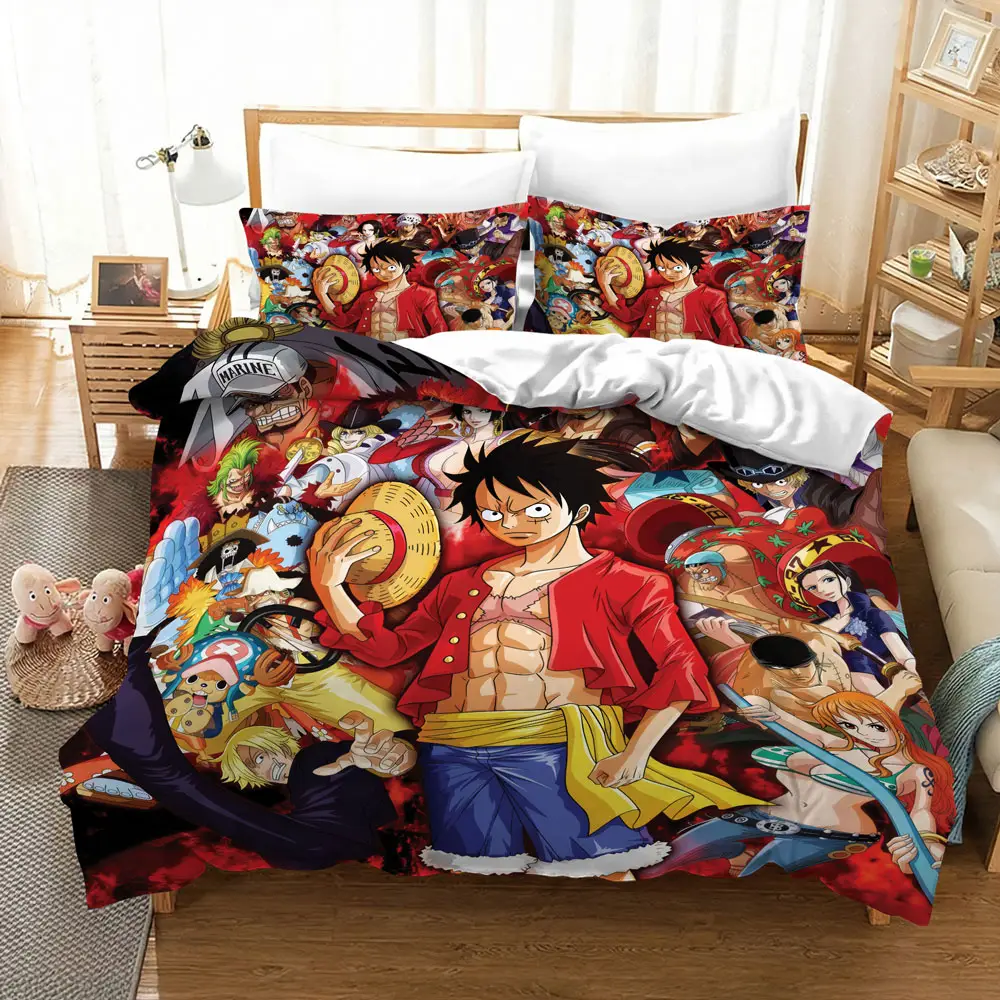 One Piece Luffy Pirate Crew Anime Bedding Set
