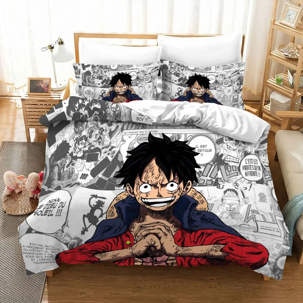 One Piece Monkey D Luffy Manga Panel Bed Set