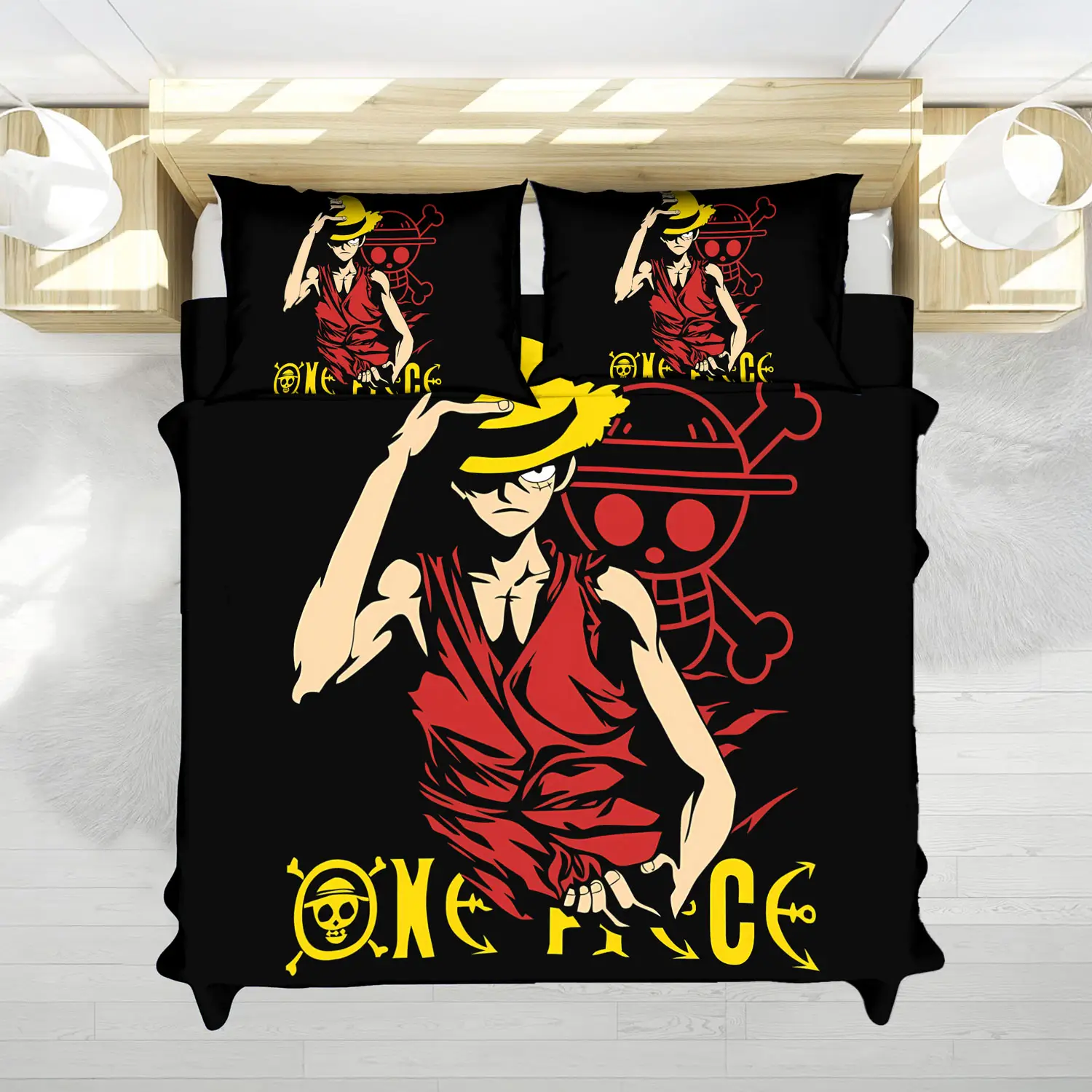 One Piece Monkey D Luffy Straw Hat Bedding Set