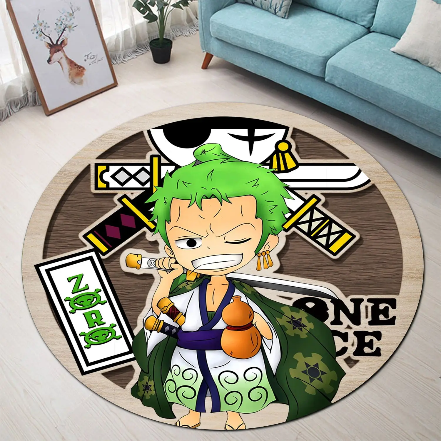 One Piece Roronoa Zoro Round Rug