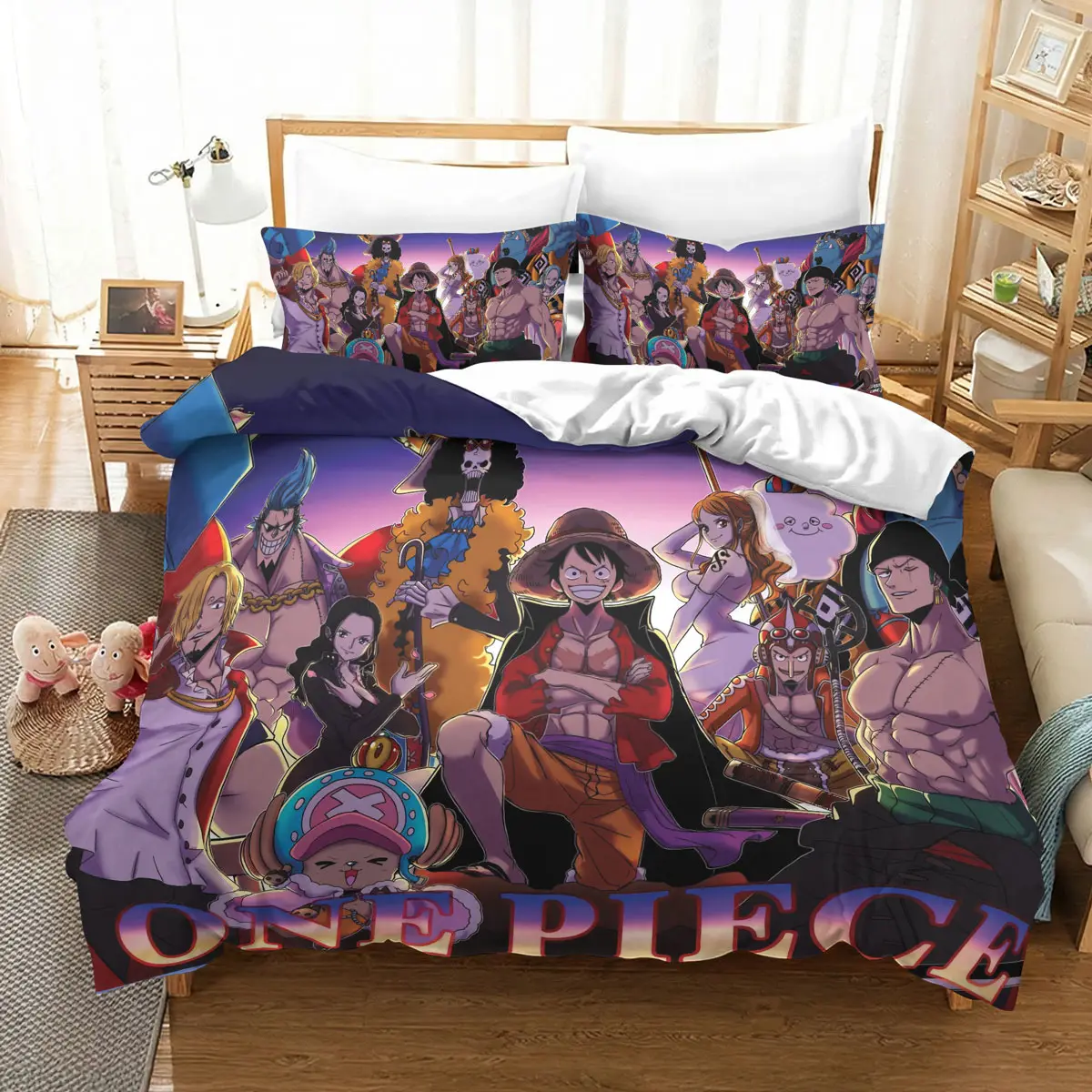 One Piece Straw Hat Crew Epic Anime Bedding Set - One Piece Verse Official One Piece Merchandise and Clothing